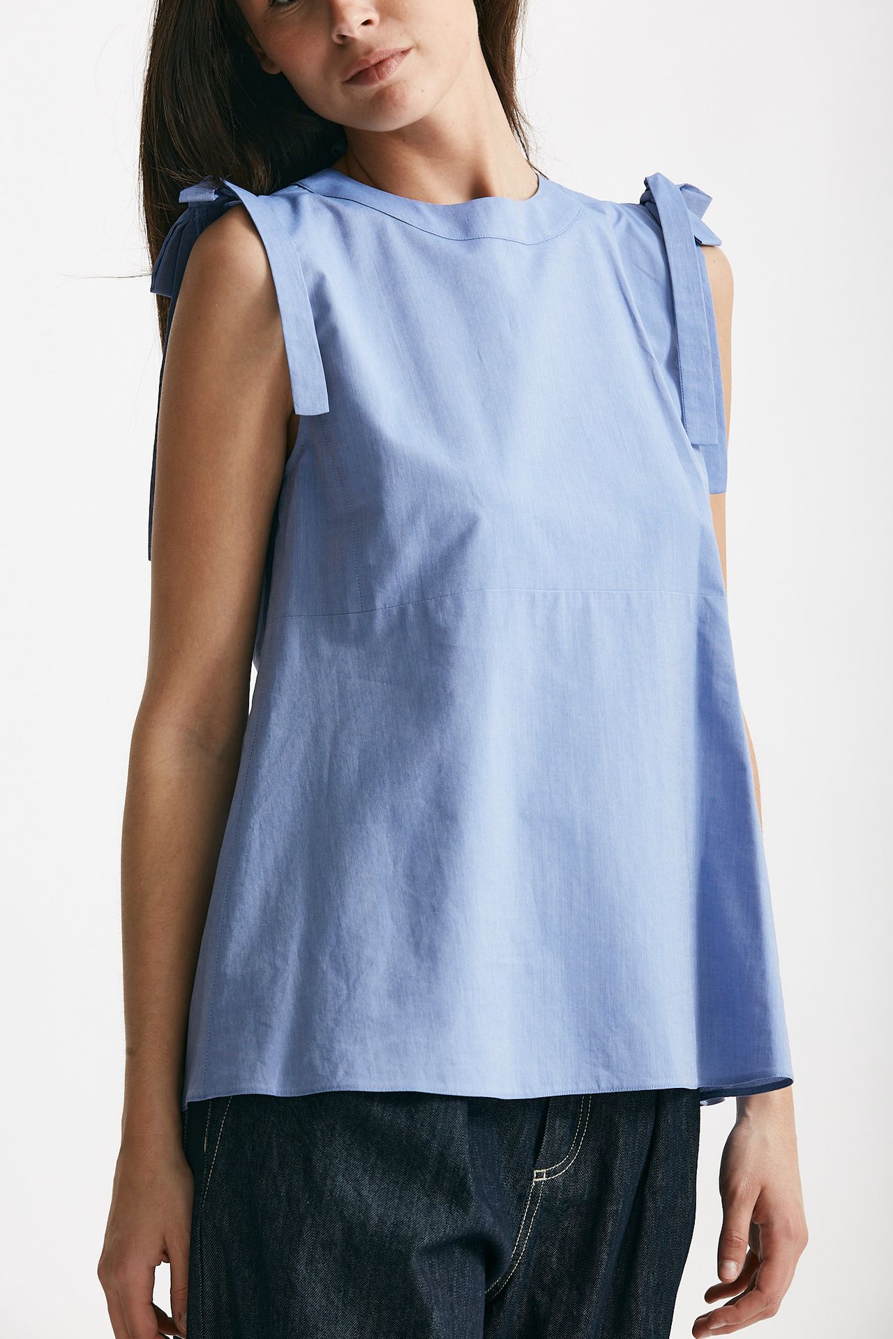 top in tela di cotone eleonora azzurro women Max mara s - 2