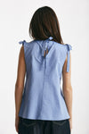 top in tela di cotone eleonora azzurro women Max mara s - 3