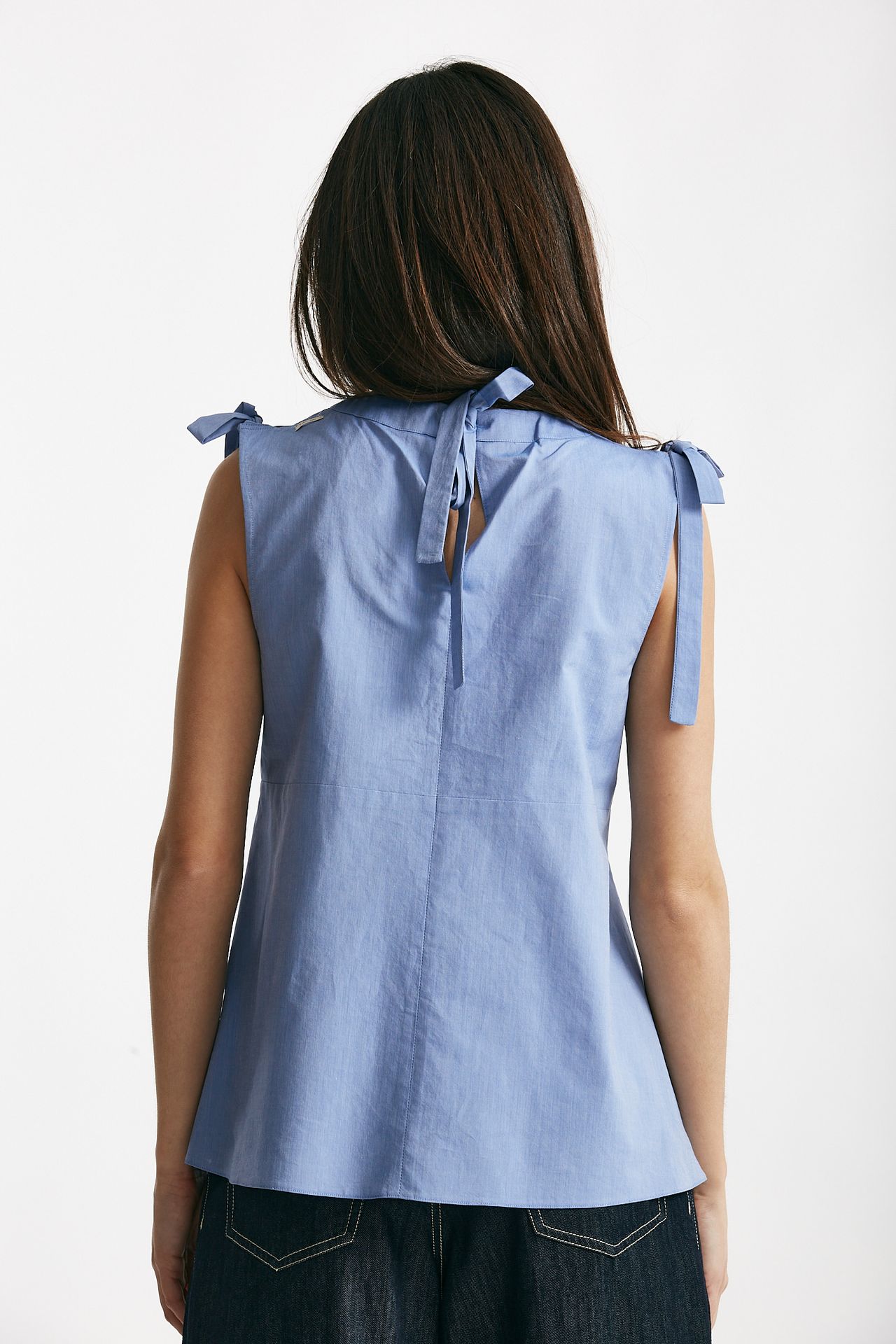 top in tela di cotone eleonora azzurro women Max mara s - 3