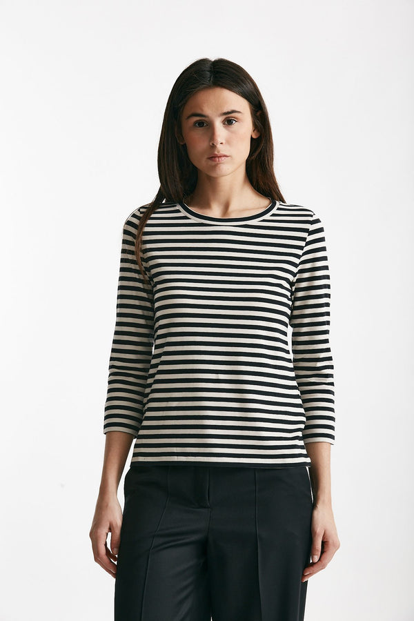 t-shirt in jersey rigata bianca e nera women Max mara s