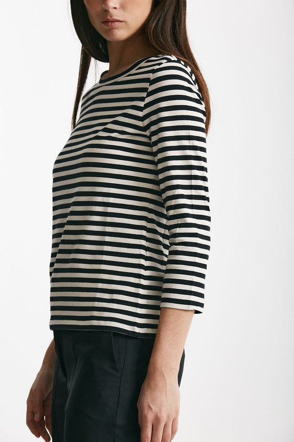 t-shirt in jersey rigata bianca e nera women Max mara s