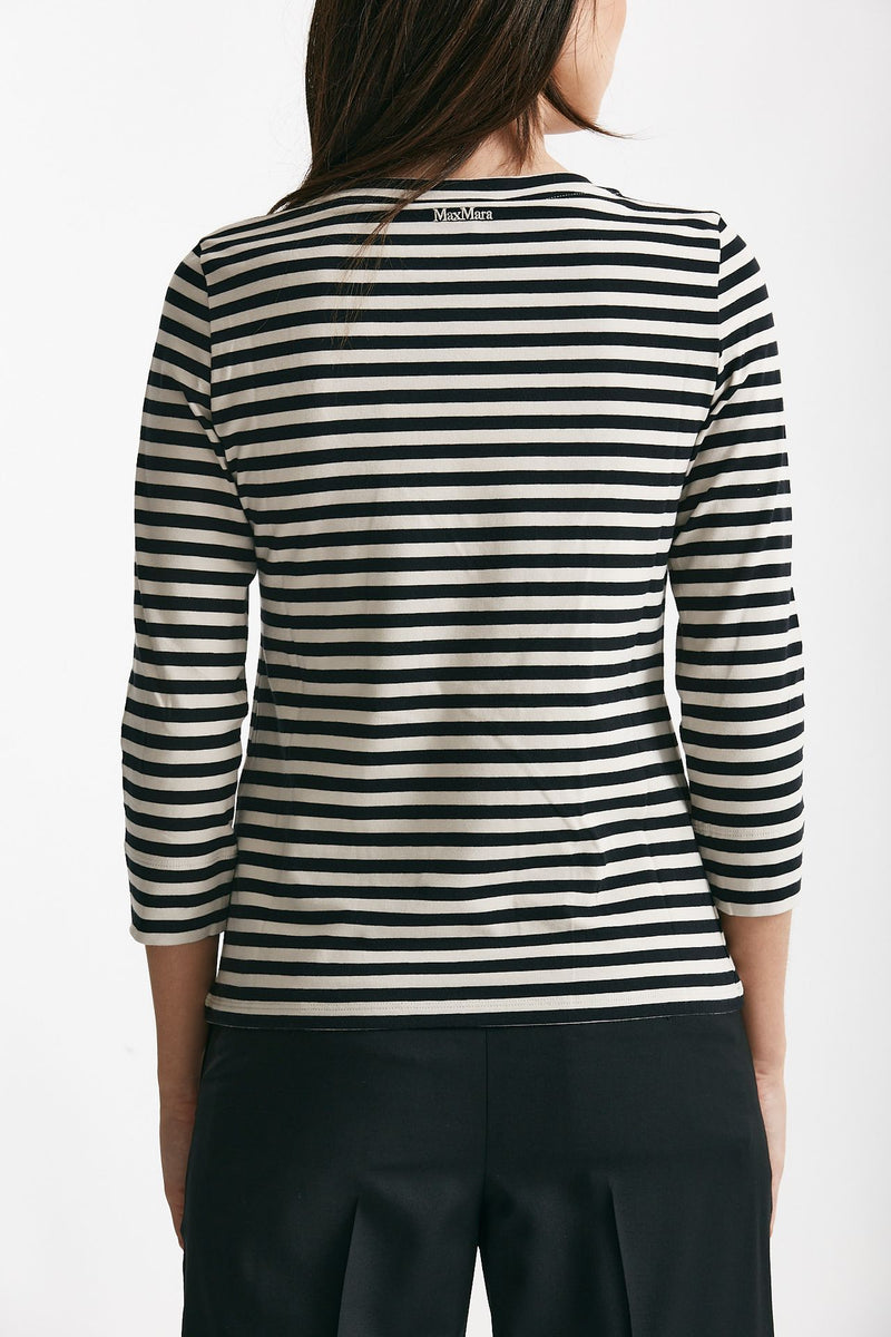 t-shirt in jersey rigata bianca e nera women Max mara s - 3