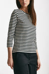 t-shirt in jersey rigata bianca e nera women Max mara s - 5