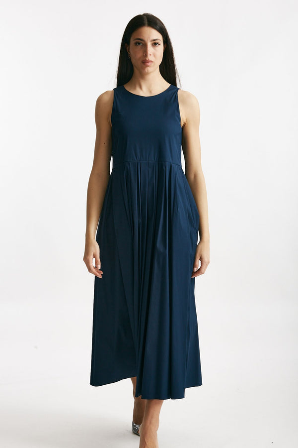 abito in popeline di cotone moira blu aperto women Max mara s