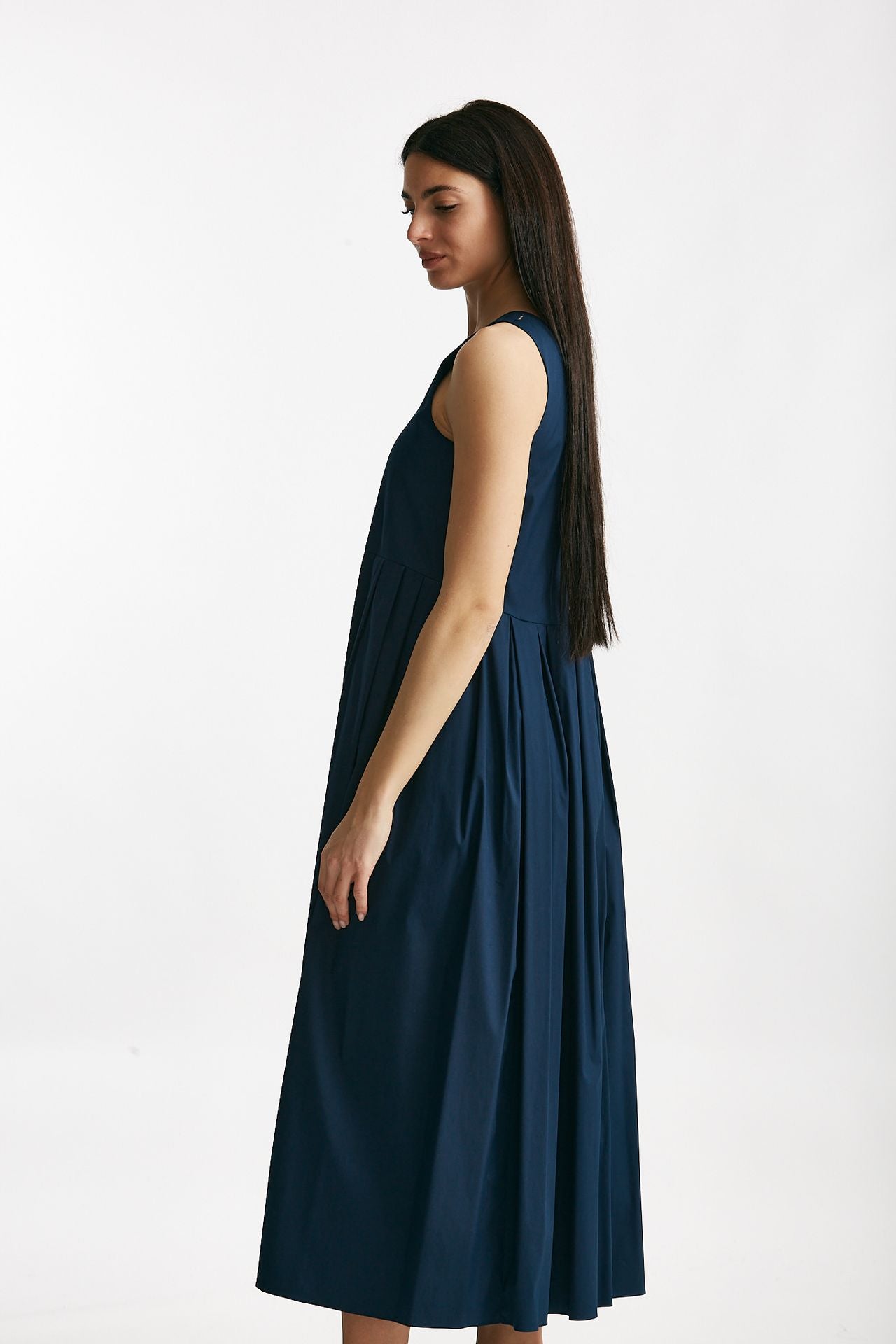 abito in popeline di cotone moira blu aperto women Max mara s - 2
