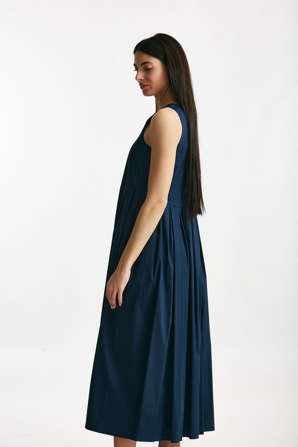 abito in popeline di cotone moira blu aperto women Max mara s