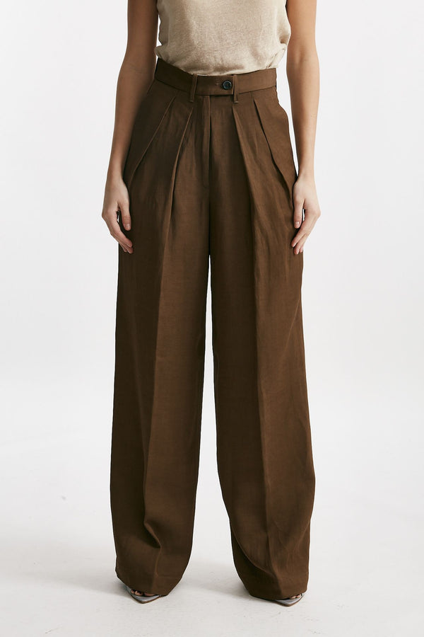 pantalone palazzo sandra tabacco women Nine in the morning