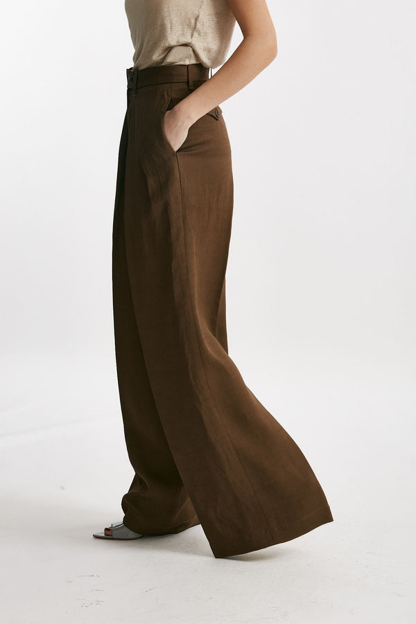 pantalone palazzo sandra tabacco women Nine in the morning