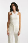 top in viscosa bianco women Nude - 1