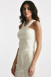 top in viscosa bianco women Nude - 2