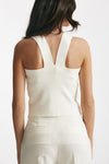 top in viscosa bianco women Nude - 3