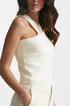 top in viscosa bianco women Nude - 4