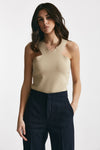 top in viscosa cammello women Nude - 1