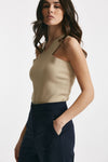 top in viscosa cammello women Nude - 2