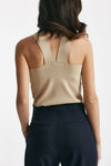 top in viscosa cammello women Nude - 3