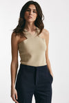 top in viscosa cammello women Nude - 4