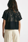 t-shirt a scatolina nero con stampa women Nude - 2