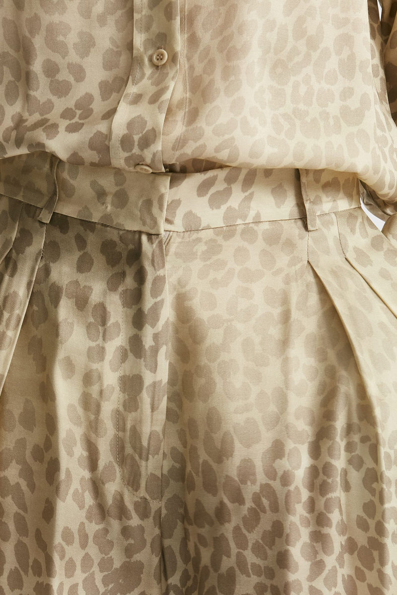 pantalone in fantasia animalier vita alta women Nude - 5