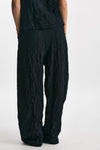 pantalone loose effetto stropicciato nero women Nude - 4