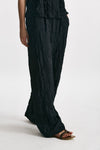 pantalone loose effetto stropicciato nero women Nude - 5
