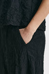 pantalone loose effetto stropicciato nero women Nude - 6