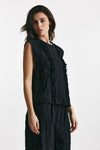 top effetto stropicciato nero women Nude - 4