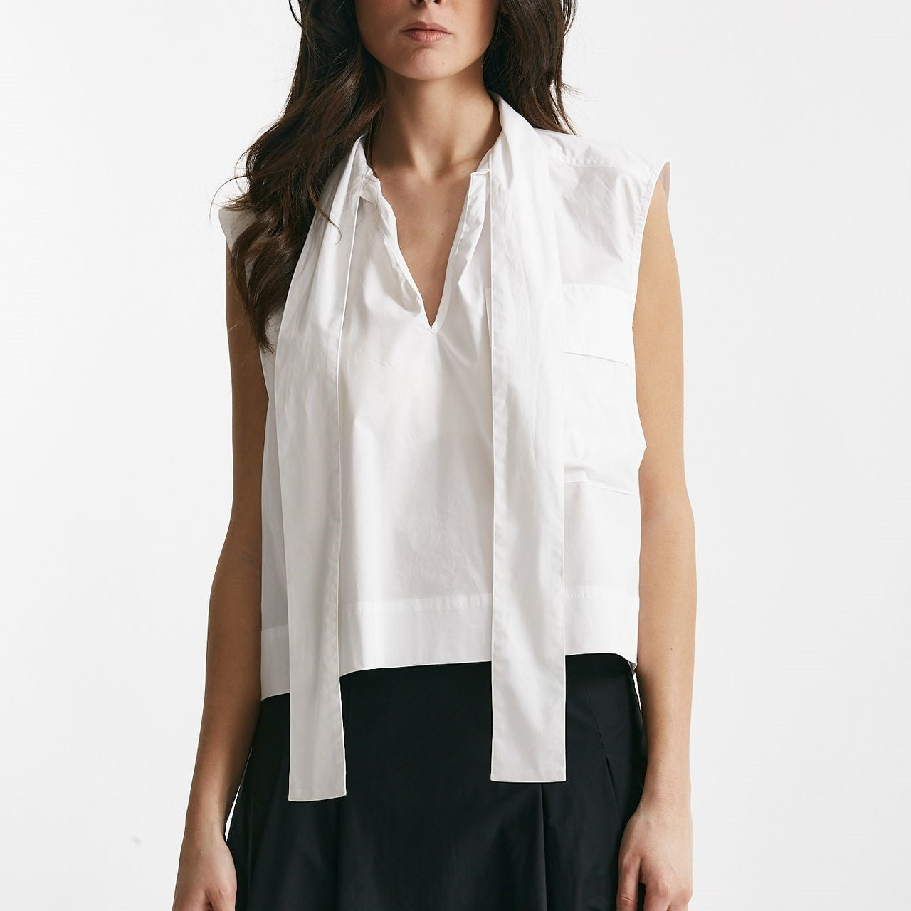 camicia in cotone bianco women Nude - 8