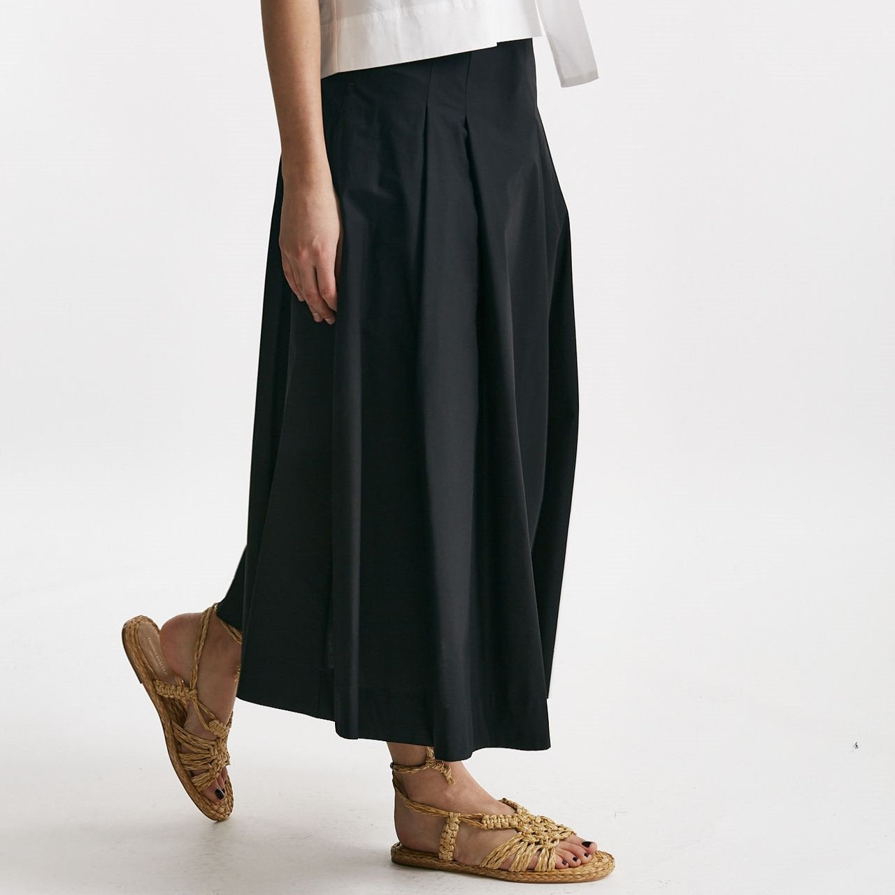 gonna in cotone vita alta nero women Nude - 6