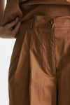 pantalone in cotone bruciato vita alta women Nude - 6