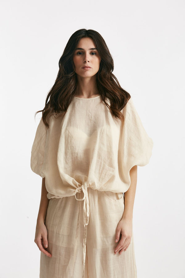 camicia in lino beige chiaro women Nude