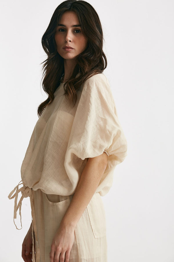 camicia in lino beige chiaro women Nude