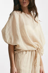 camicia in lino beige chiaro women Nude - 4