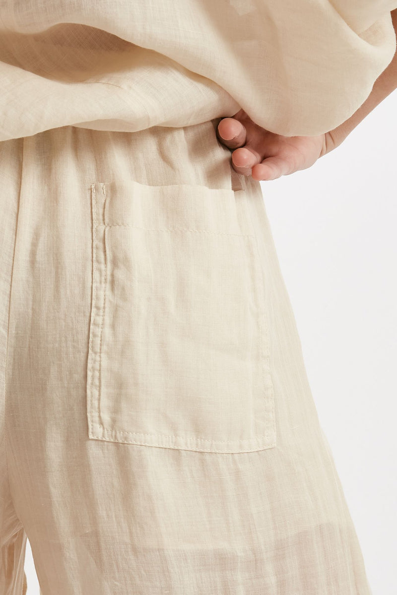 pantalone in lino beige chiaro women Nude - 7