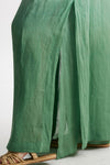 abito lungo in lino verde acqua degrade women Nude - 10