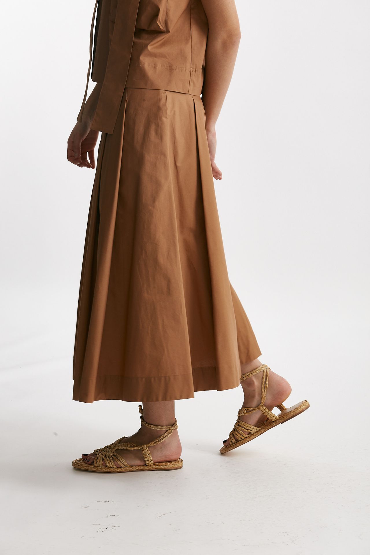 gonna in cotone bruciato vita alta women Nude - 2
