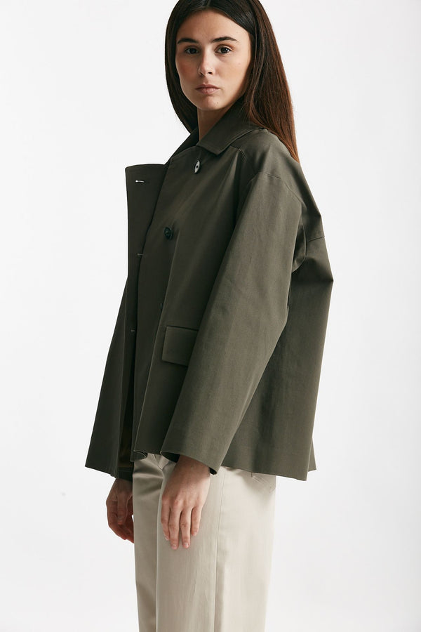 caban in cotone verde militare women ( p - s )