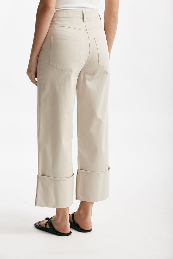 pantalone vita alta in cotone ghiaccio women ( p - s )