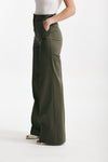 pantalone vita alta palazzo verde militare women ( p - s ) - 2