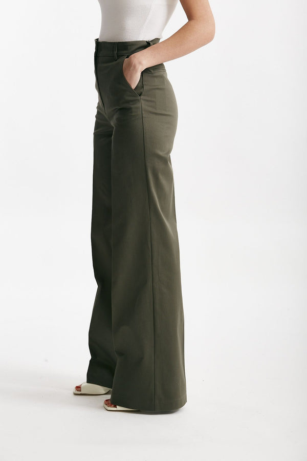 pantalone vita alta palazzo verde militare women ( p - s )
