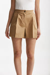 shorts in cotone cammello women ( p - s ) - 1