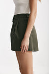 shorts vita alta in cotone verde militare women ( p - s ) - 2