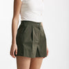 shorts vita alta in cotone verde militare women ( p - s ) - 6