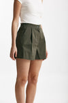 shorts vita alta in cotone verde militare women ( p - s ) - 4