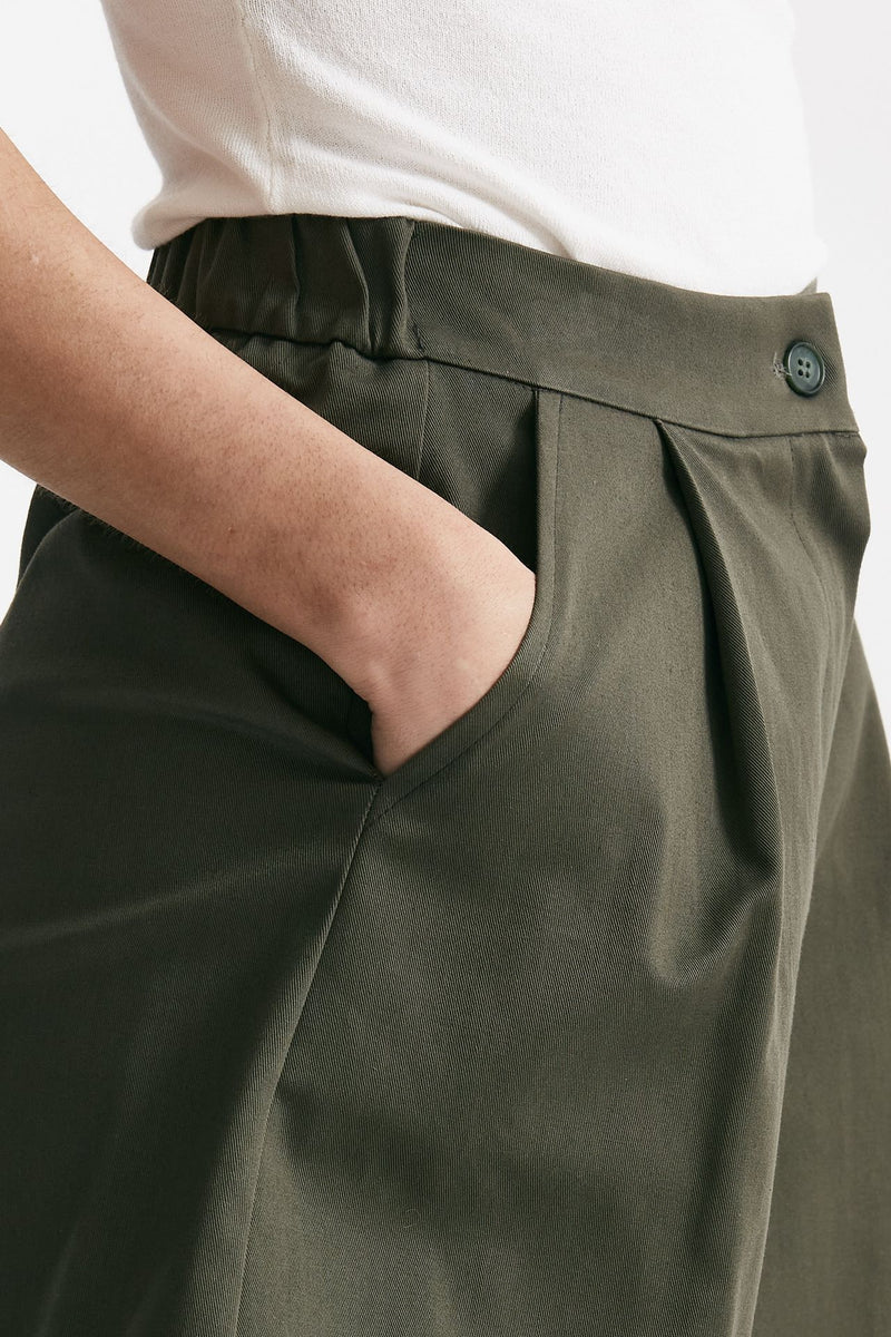 shorts vita alta in cotone verde militare women ( p - s ) - 5