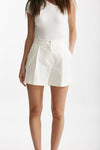 shorts vita alta in cotone bianco women ( p - s ) - 1