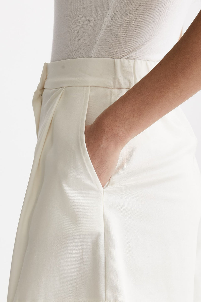 shorts vita alta in cotone bianco women ( p - s ) - 2