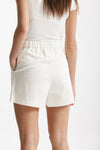 shorts vita alta in cotone bianco women ( p - s ) - 3