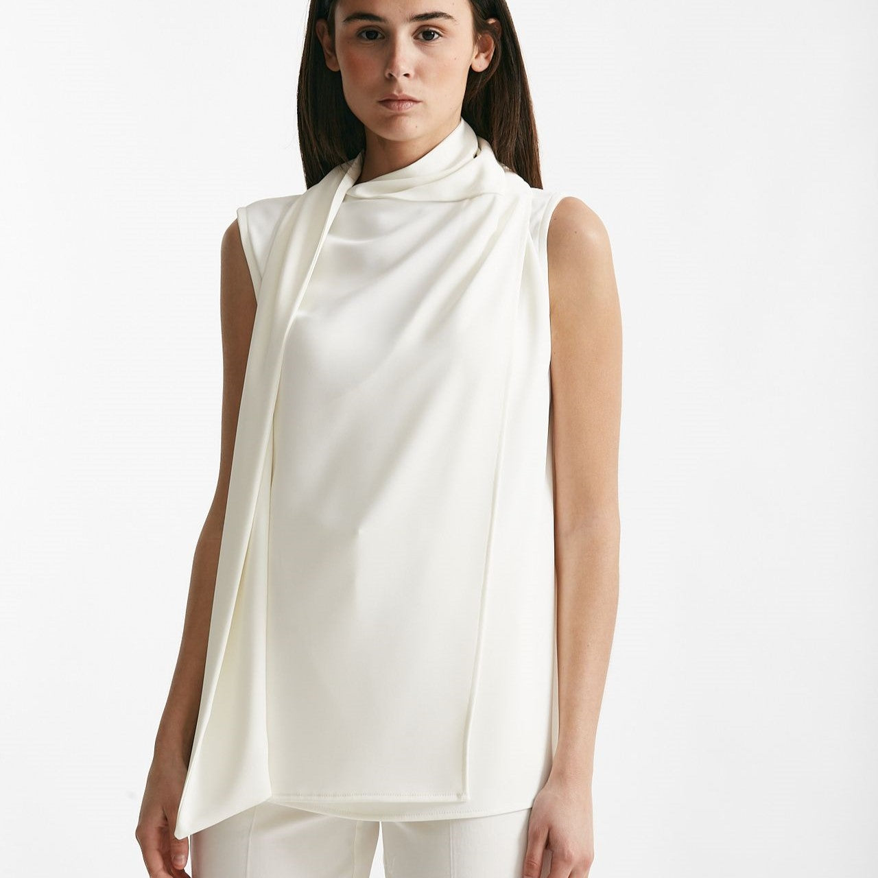 top con sciarpa bianco women ( p - s ) - 7