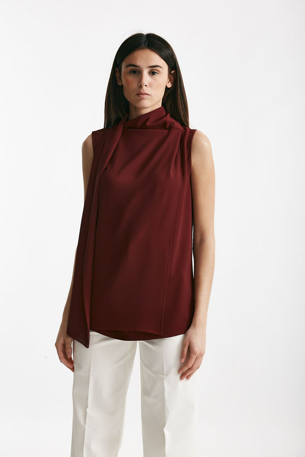 top con sciarpa bordeaux women ( p - s )