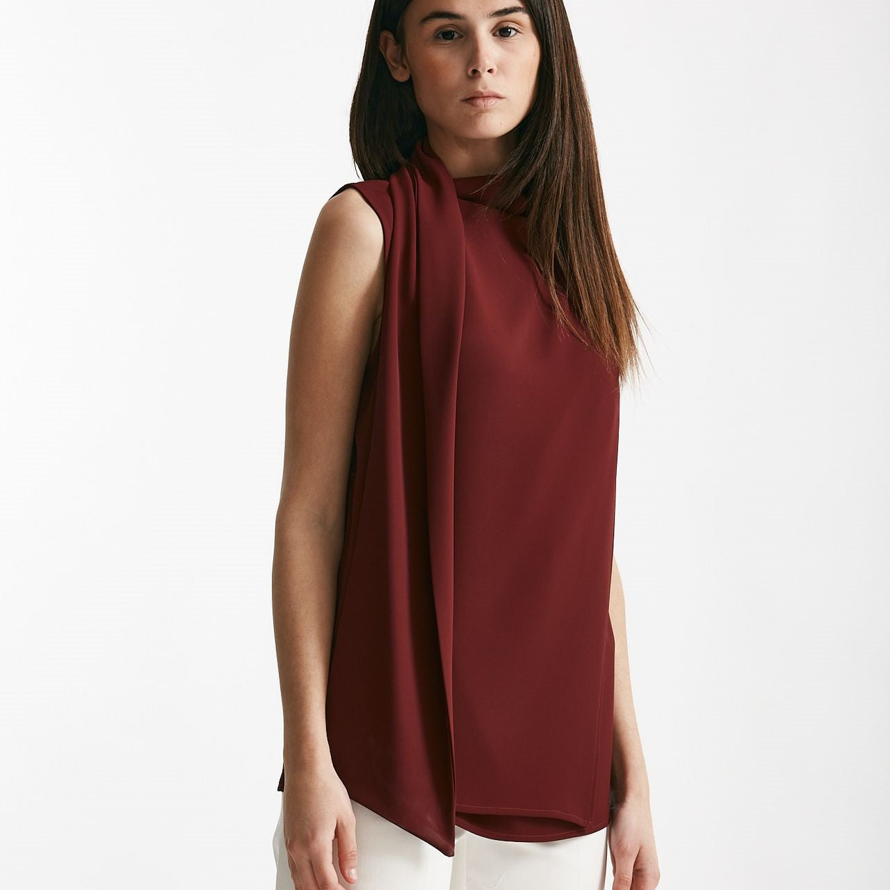 top con sciarpa bordeaux women ( p - s ) - 7